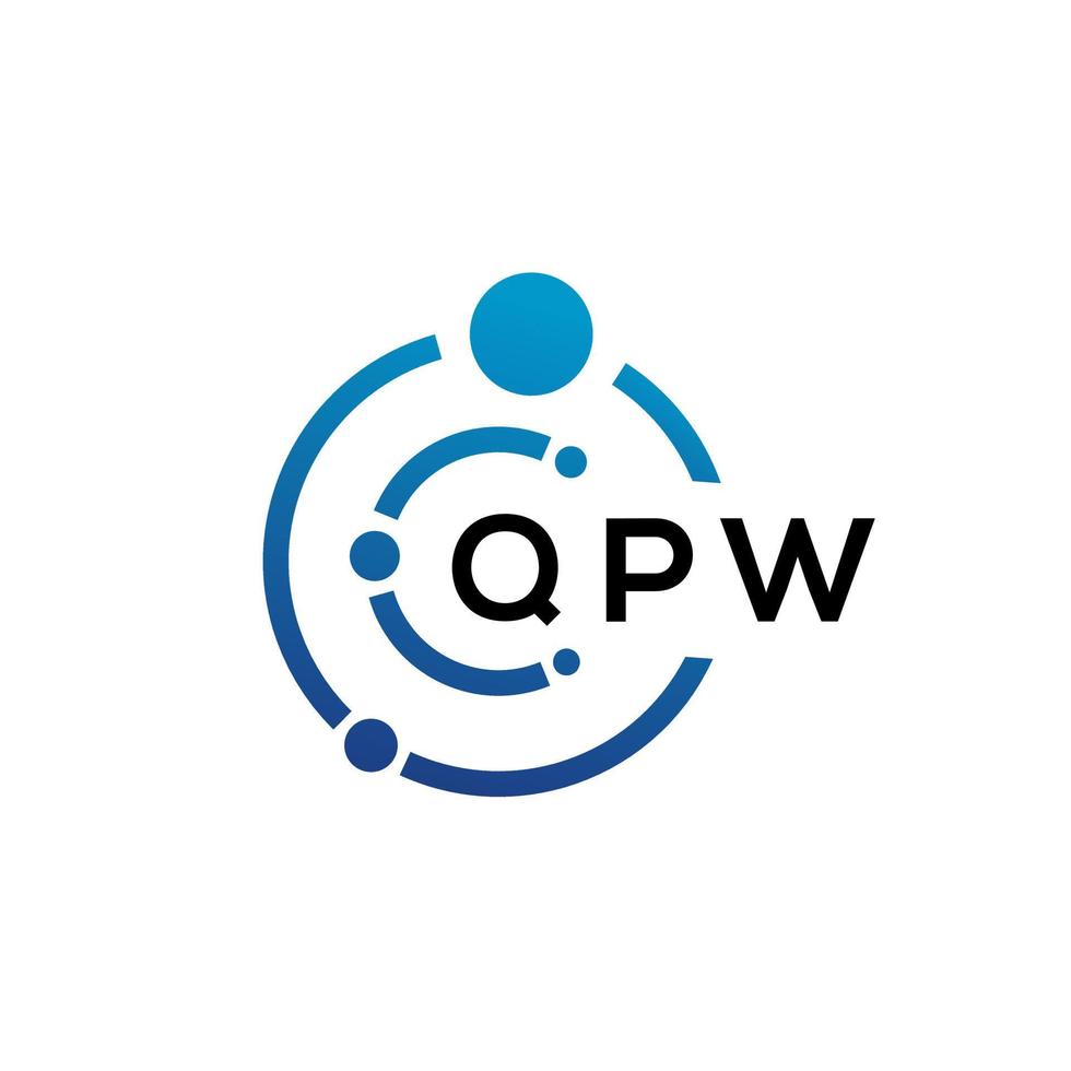 design de logotipo de tecnologia de letra qpw em fundo branco. qpw iniciais criativas carta-lo conceito de logotipo. desenho de letras qpw. vetor