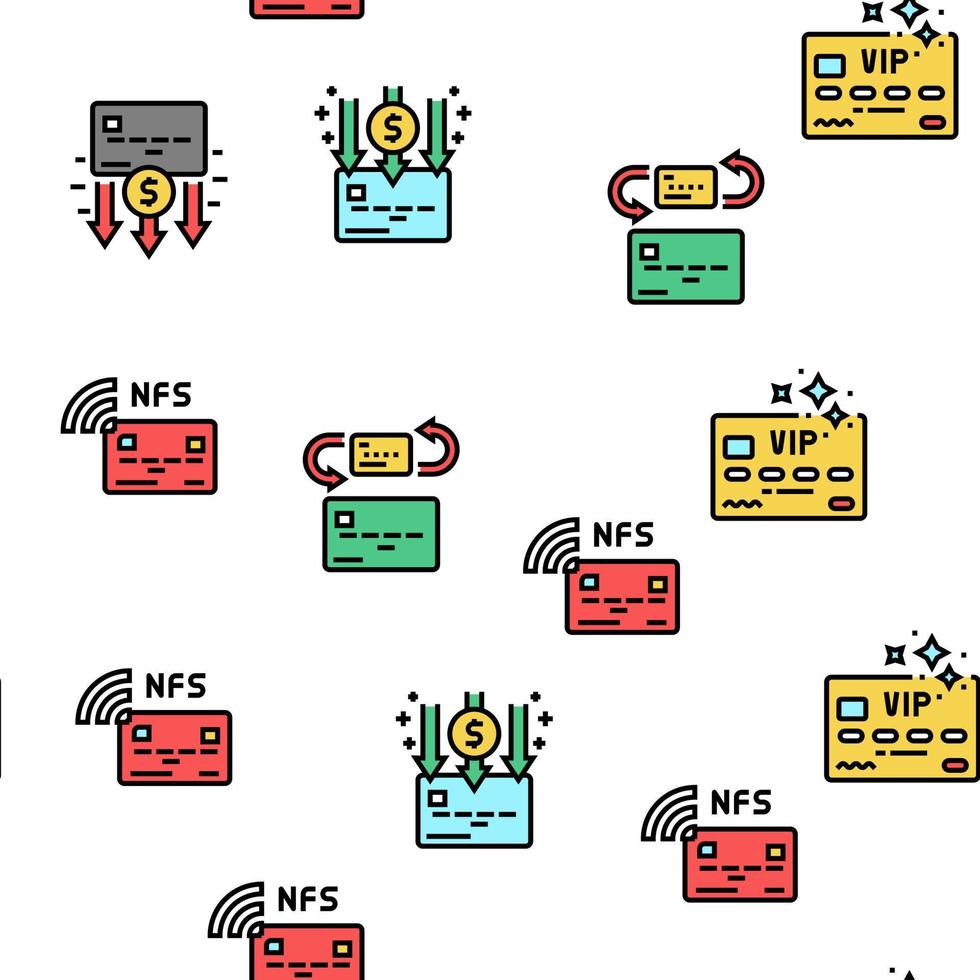 padrão sem emenda de vetor de pagamento com cartão de plástico