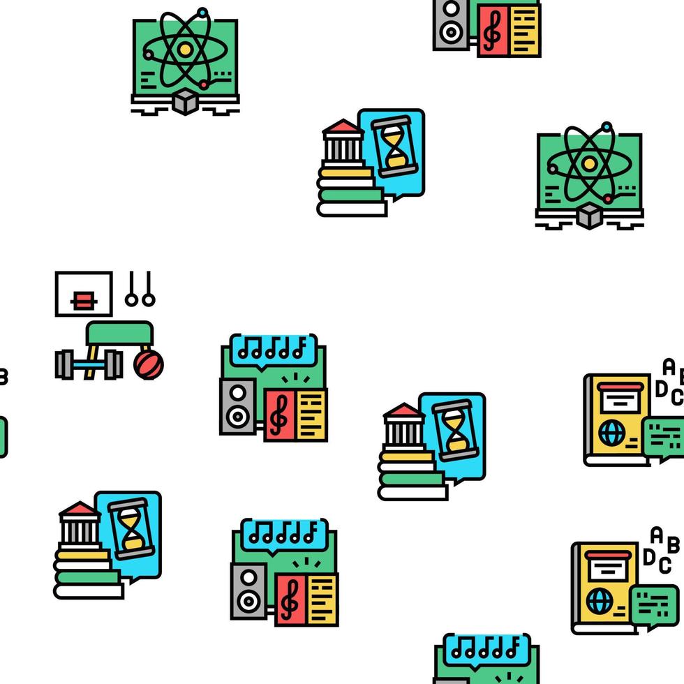 disciplinas escolares aprendem padrão sem emenda de vetor