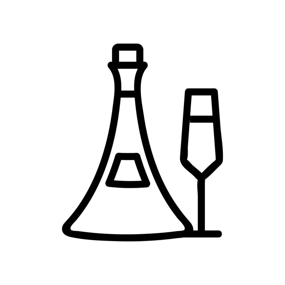 ilustração de contorno de vetor de ícone de vidro de garrafa de conhaque