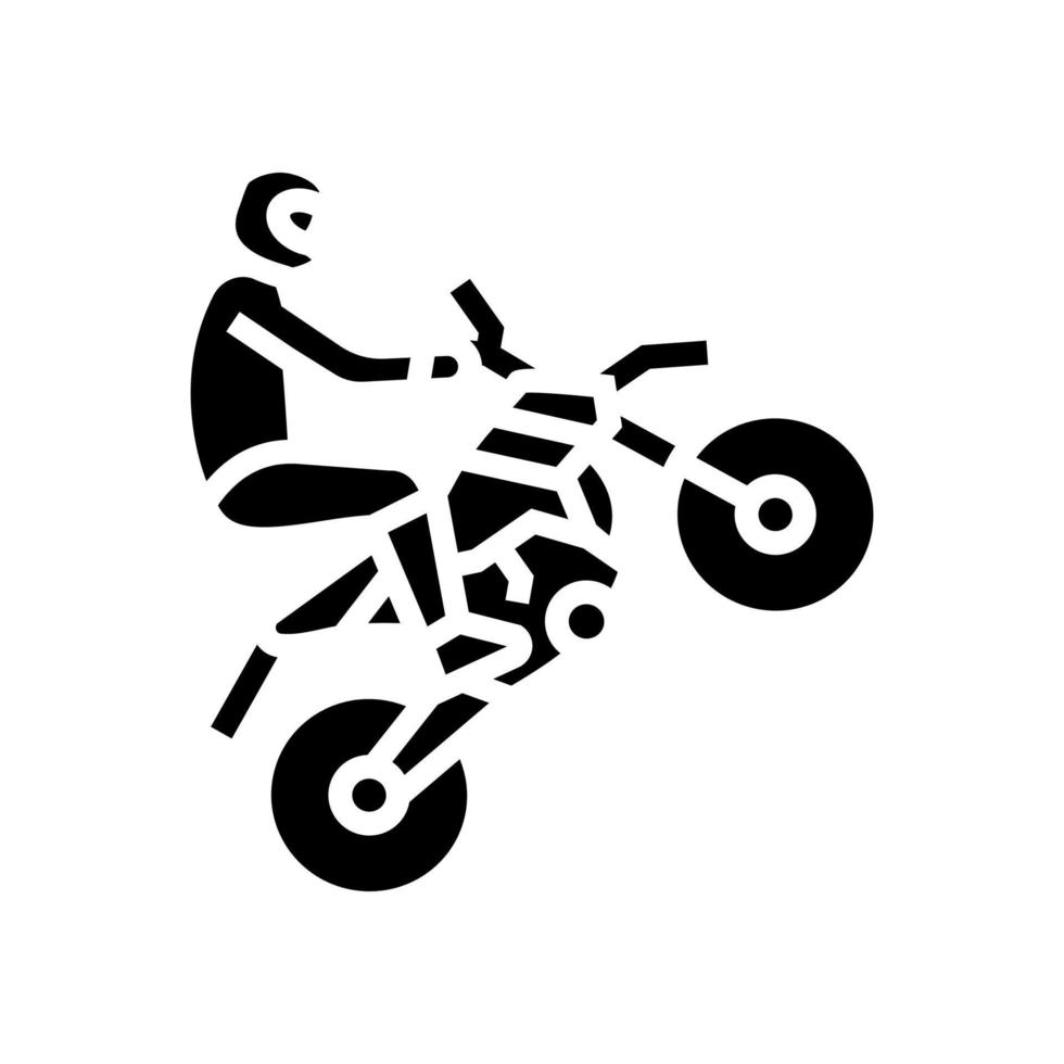 ilustração vetorial de ícone de glifo de esporte radical de motocross vetor