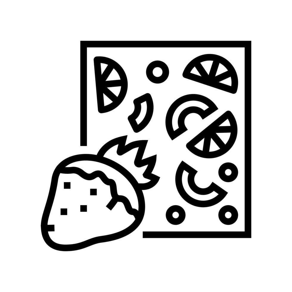 ilustração vetorial de ícone de linha de chocolate de frutas vetor