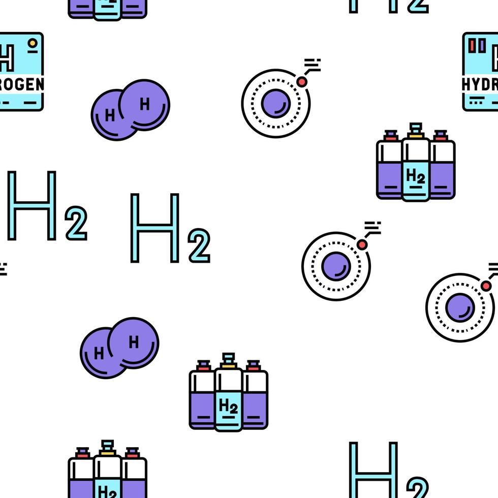 padrão sem emenda de vetor da indústria de hidrogênio