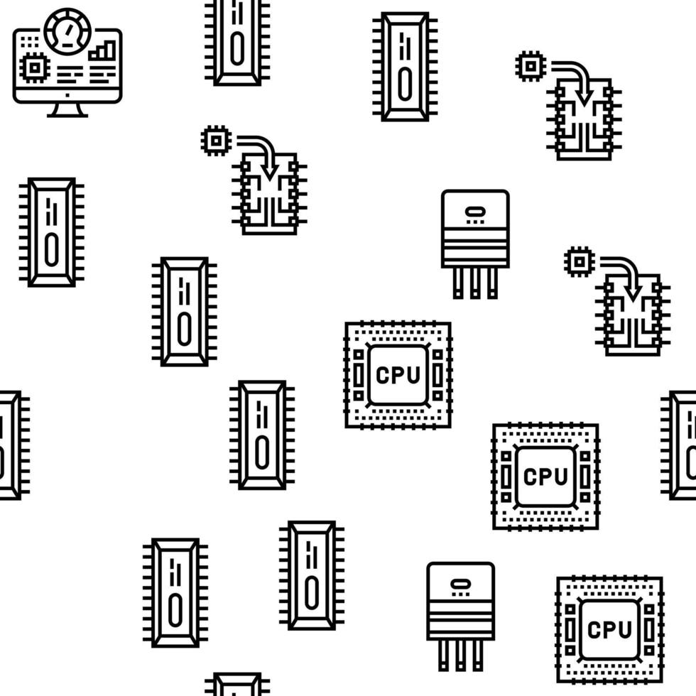 padrão sem emenda de vetor de fábrica de semicondutores