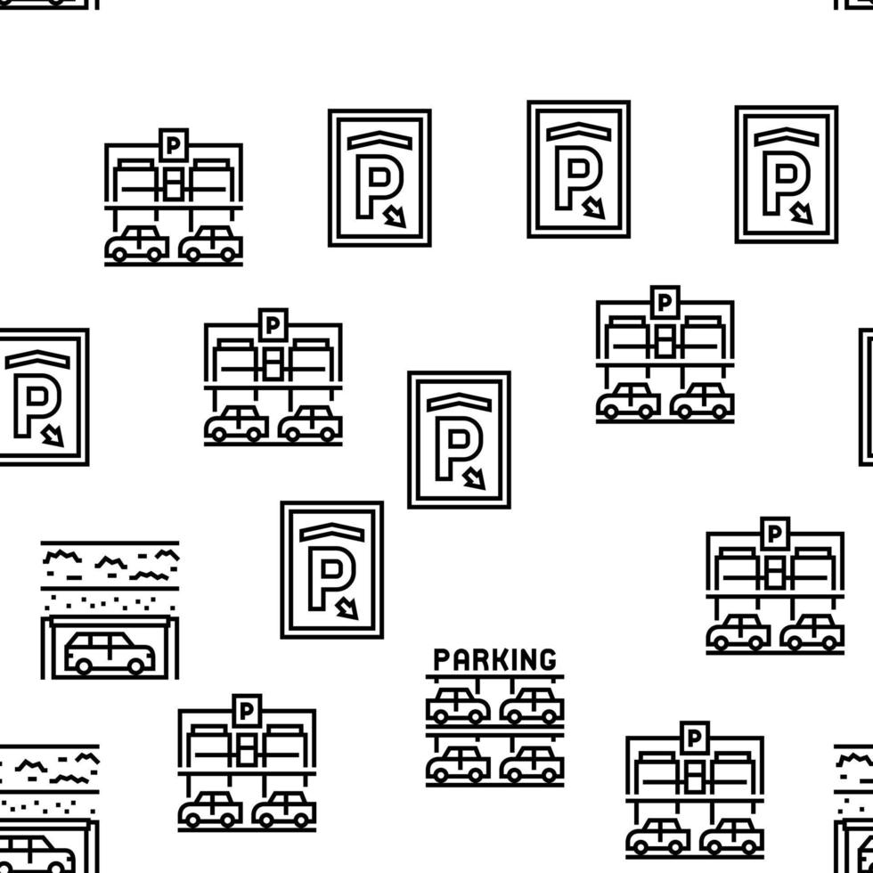 padrão sem emenda de vetor de estacionamento subterrâneo