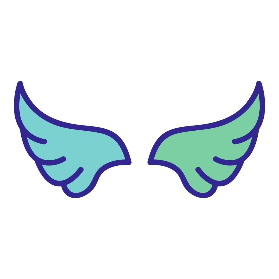 asas do vetor de ícone de anjo. ilustração de símbolo de contorno isolado