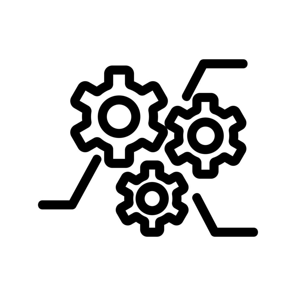 recurso de configurações de ícones vetoriais. ilustração de símbolo de contorno isolado vetor