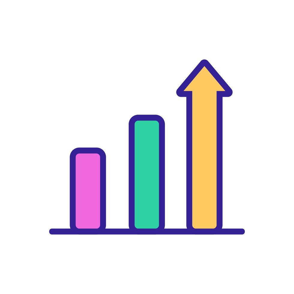vetor de ícone do gráfico ascendente. ilustração de símbolo de contorno isolado