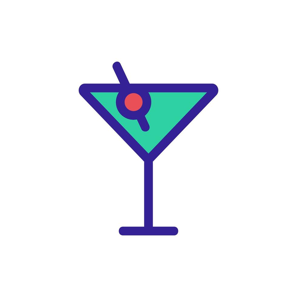 um copo de vetor de ícone de martini. ilustração de símbolo de contorno isolado