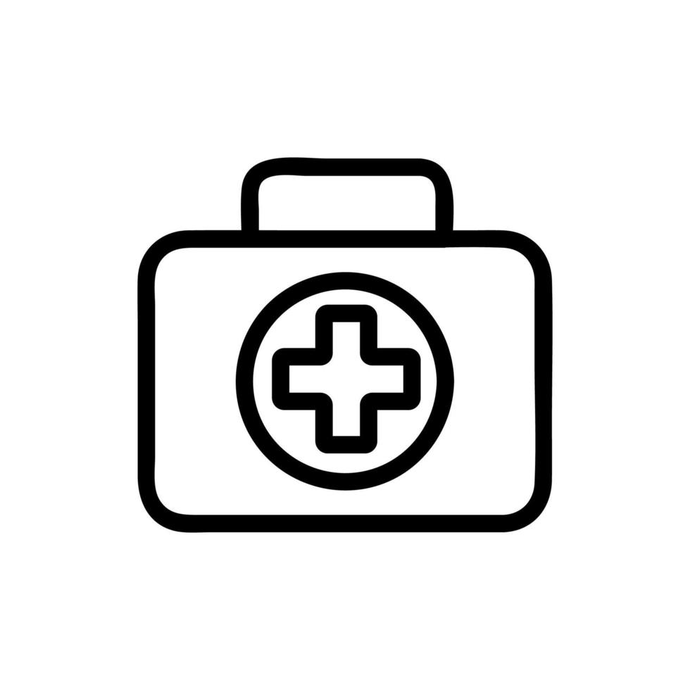 vetor de ícone do kit de primeiros socorros médico. ilustração de símbolo de contorno isolado