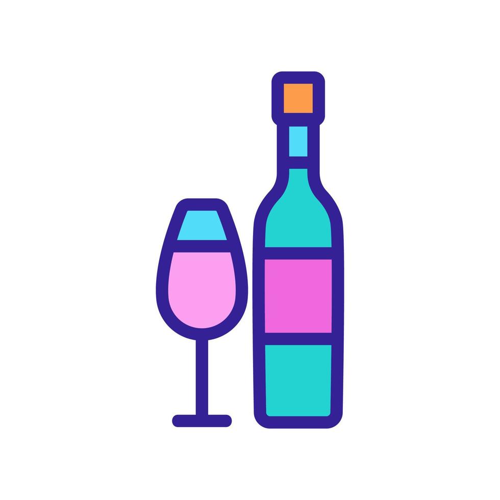 ilustração de contorno de vetor de ícone de copo de garrafa de vinho