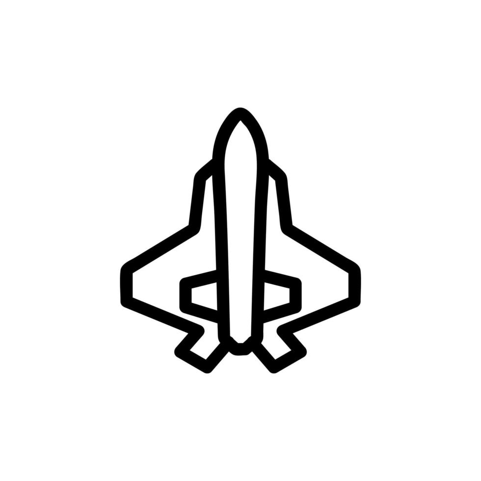 vetor de ícone de aeronaves militares. ilustração de símbolo de contorno isolado