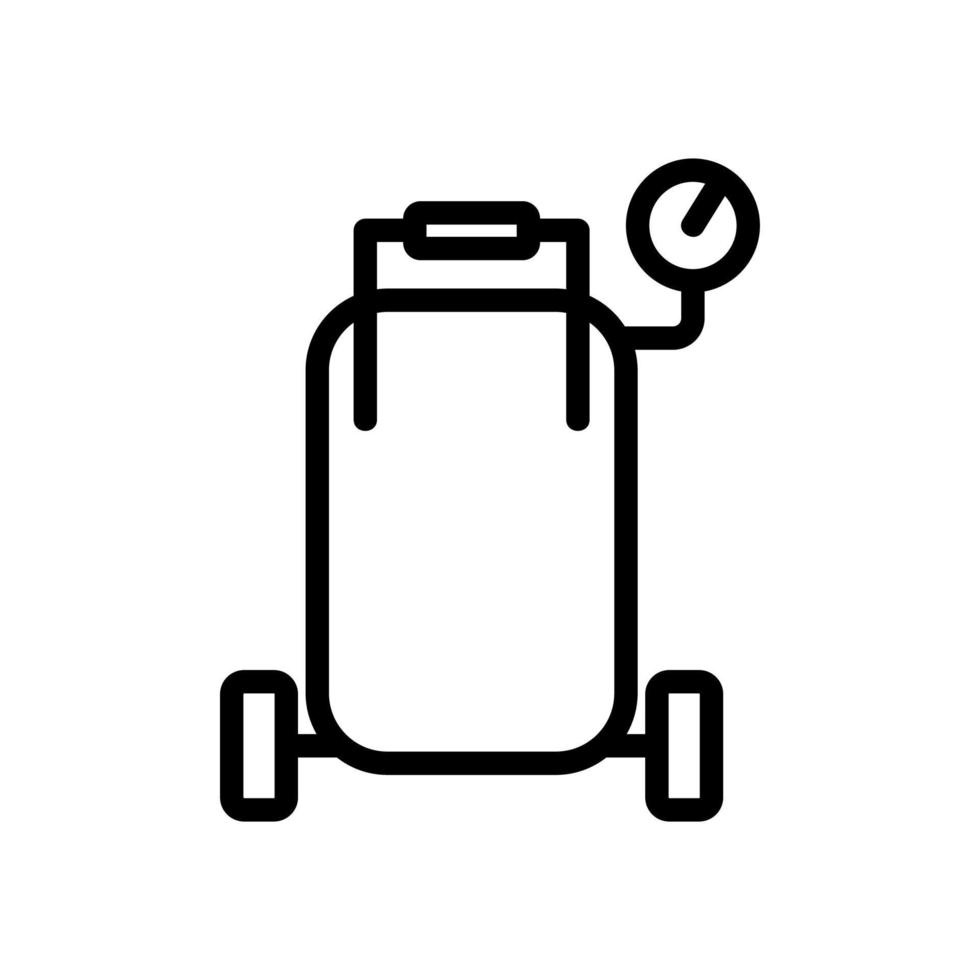 ilustração de contorno de vetor de ícone de vista superior de compressor de ar móvel