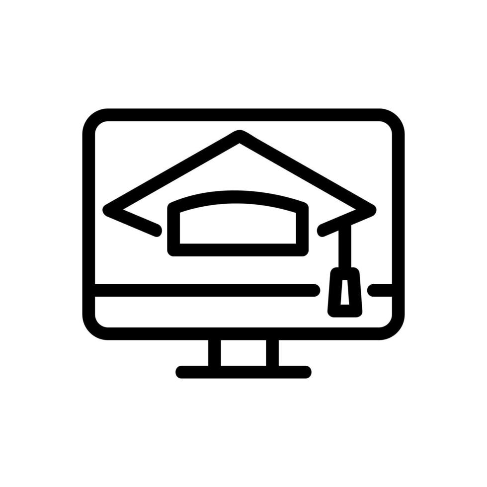 vetor de ícone on-line da academia. ilustração de símbolo de contorno isolado