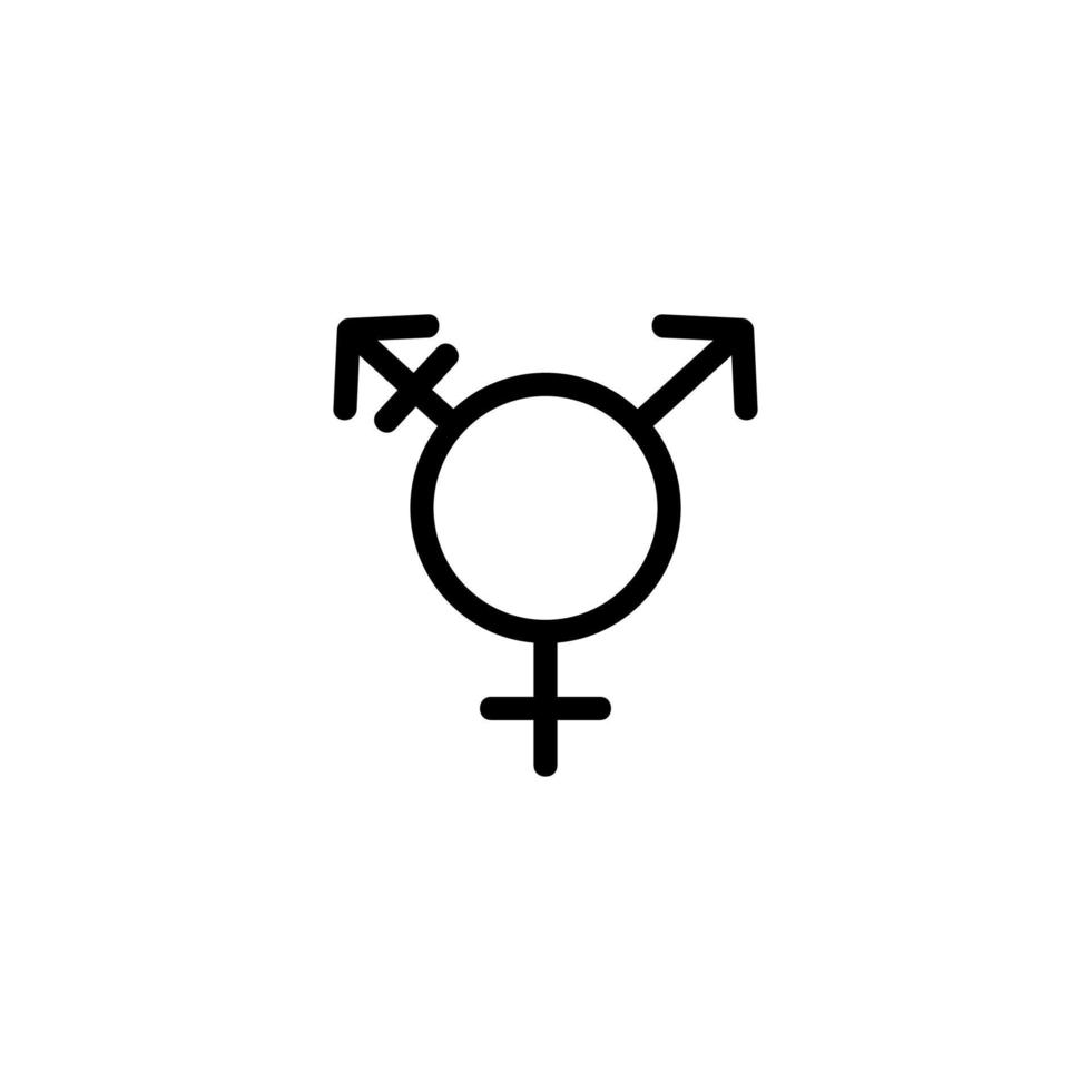 vetor de ícone de banheiro transgênero. ilustração de símbolo de contorno isolado