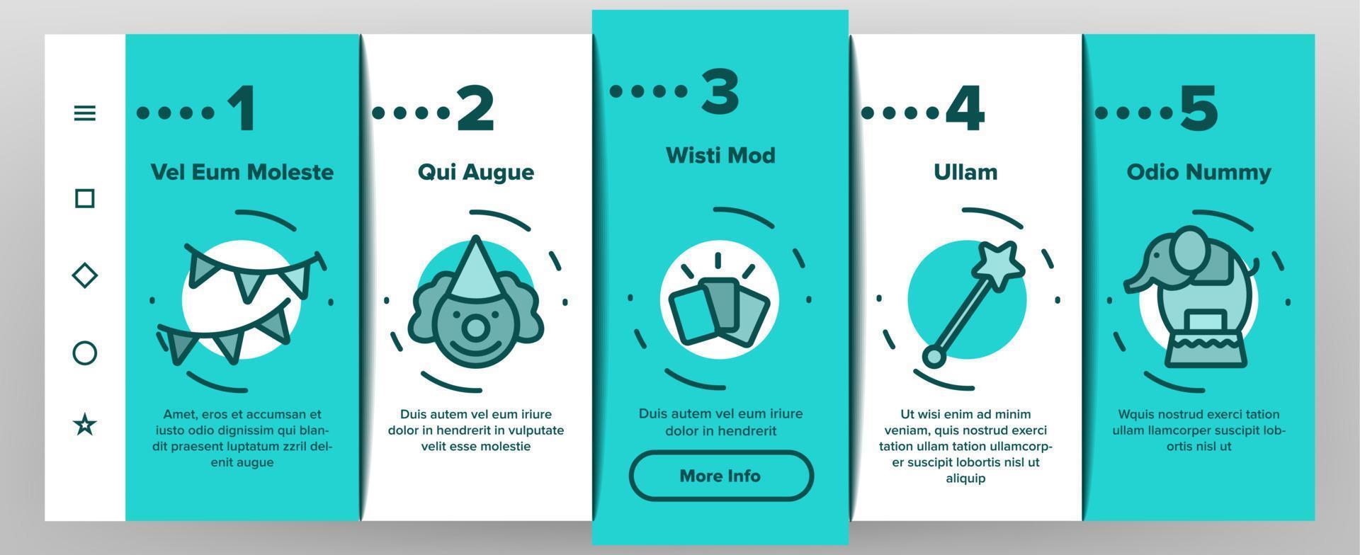 vetor de elementos de espetáculo de circo onboarding