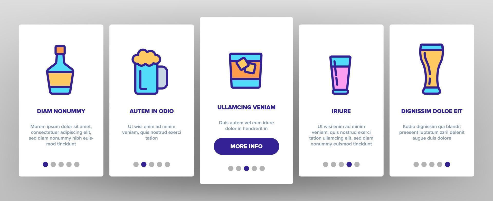 elementos de bebida de álcool vector onboarding
