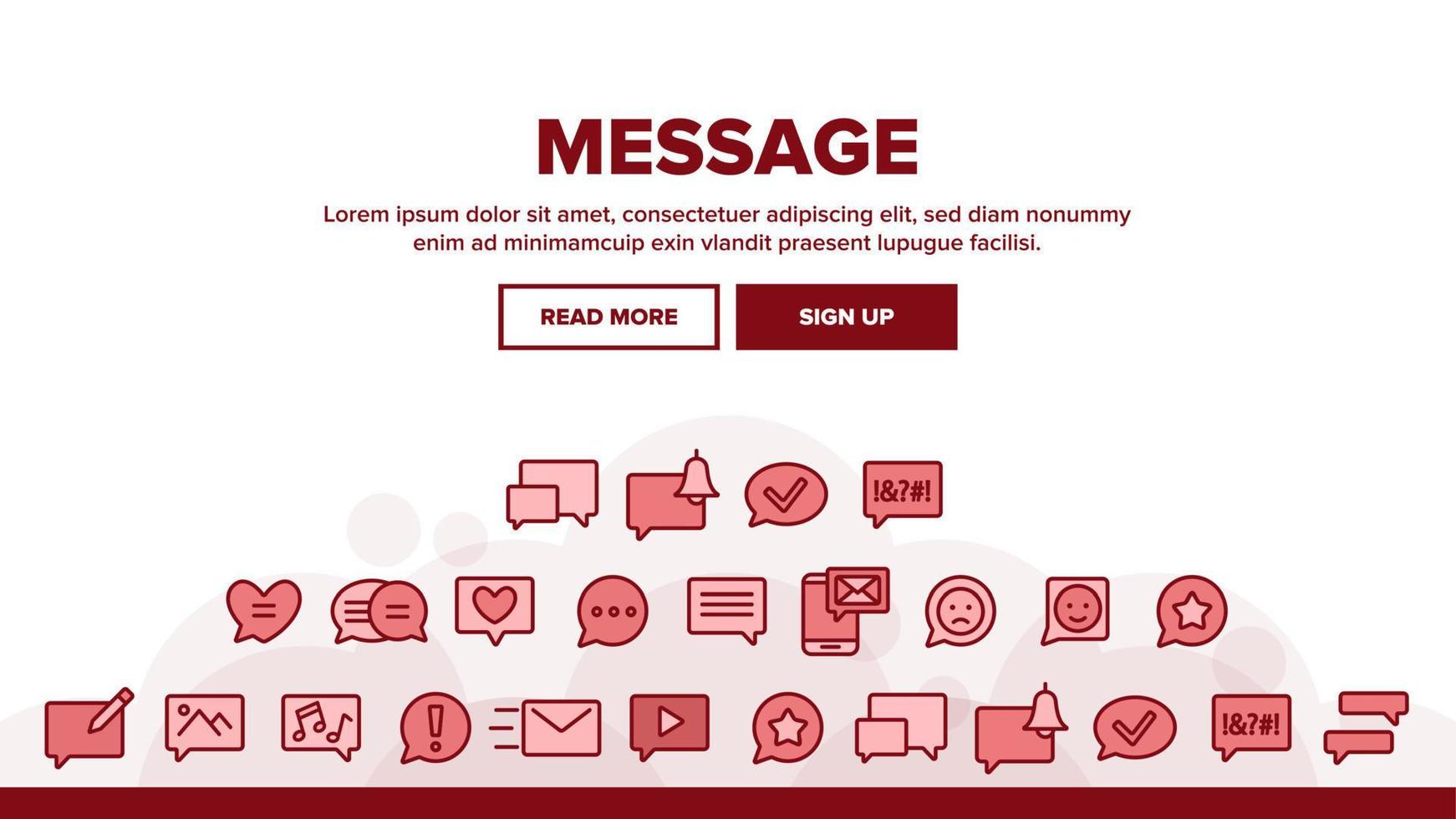 conjunto de ícones de mensagem sms diferentes de coleção vetor