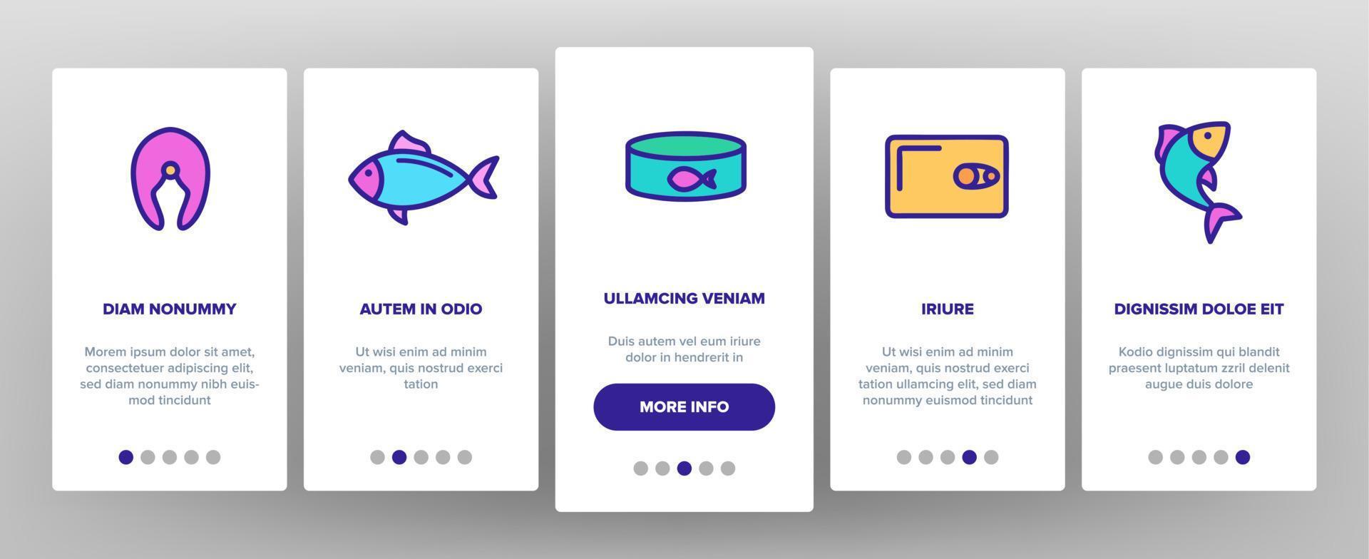 atum colorido, integração de vetores de produtos de peixe