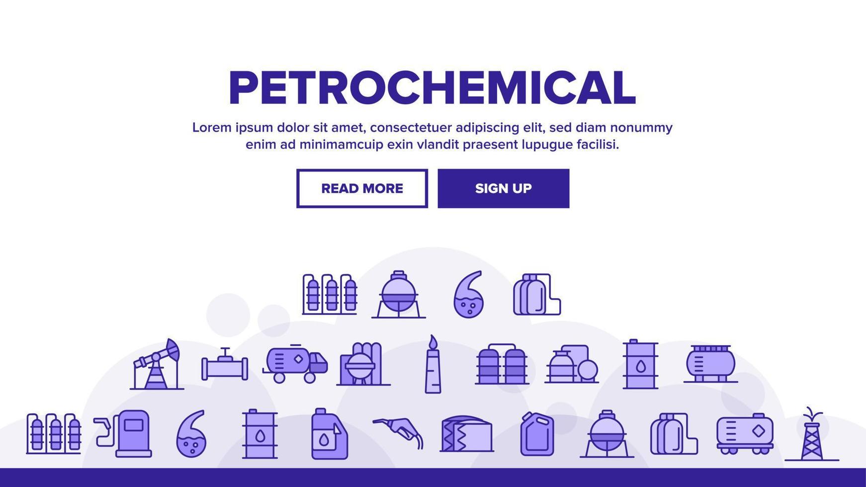 conjunto de ícones de linha fina de vetor da indústria petroquímica