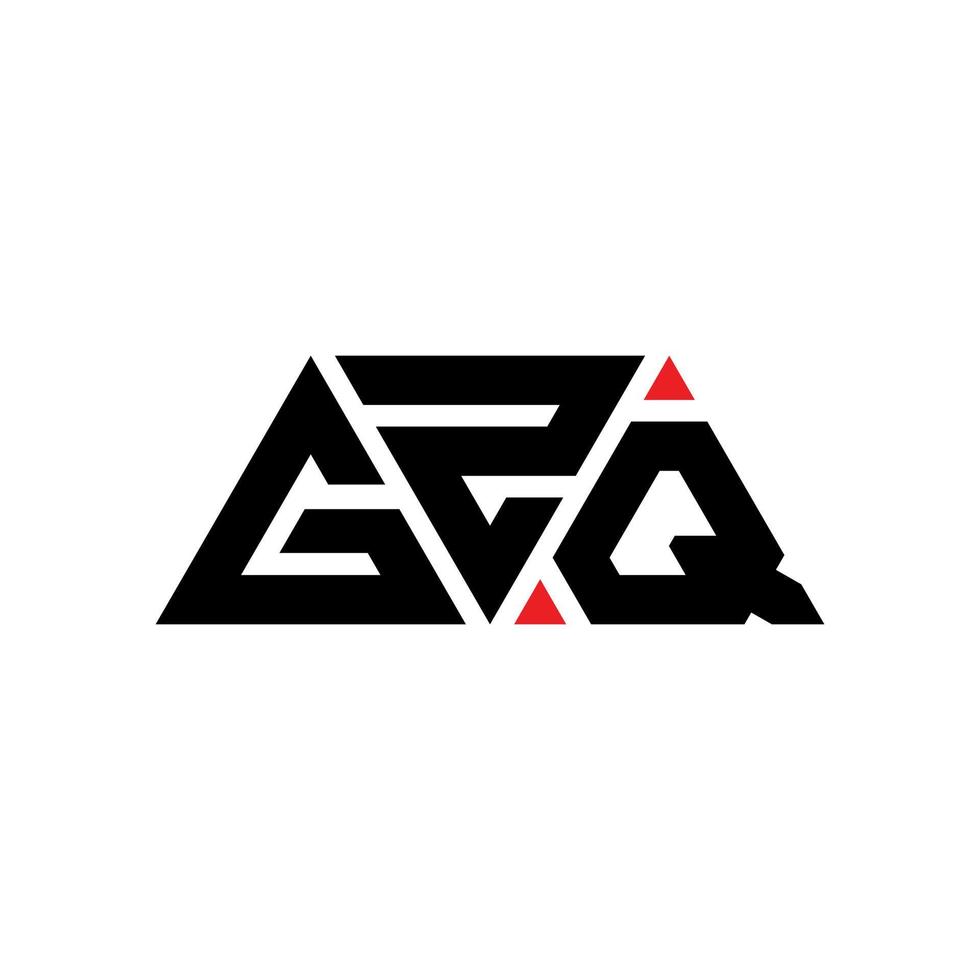 gzq design de logotipo de letra de triângulo com forma de triângulo. monograma de design de logotipo de triângulo gzq. modelo de logotipo de vetor de triângulo gzq com cor vermelha. logotipo triangular gzq logotipo simples, elegante e luxuoso. gzq