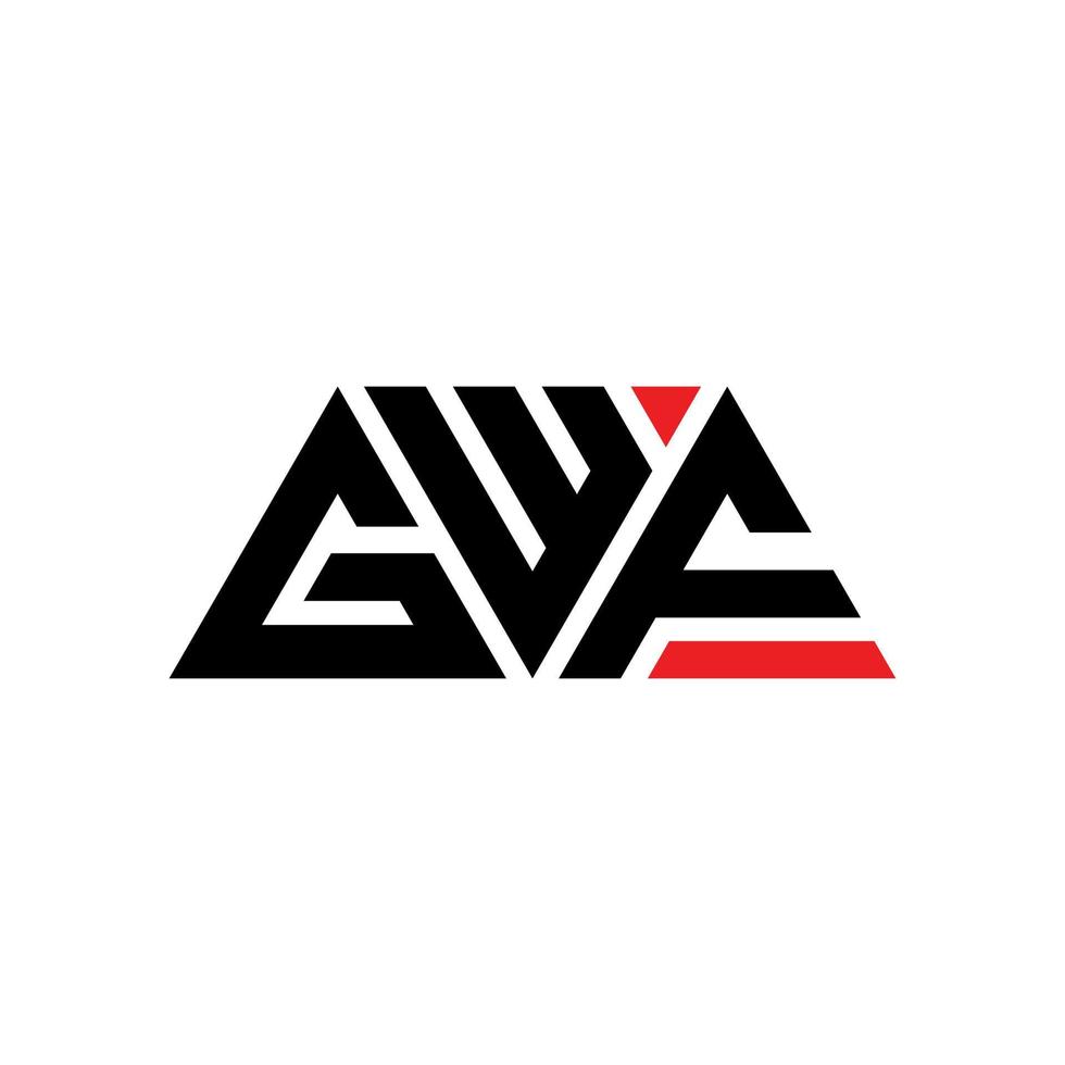 design de logotipo de letra de triângulo gwf com forma de triângulo. monograma de design de logotipo de triângulo gwf. modelo de logotipo de vetor de triângulo gwf com cor vermelha. logotipo triangular gwf logotipo simples, elegante e luxuoso. gwf