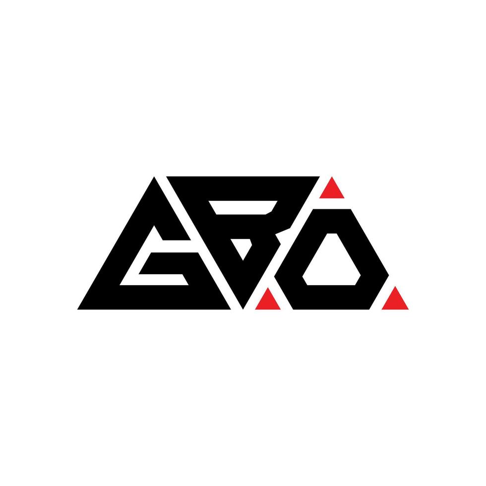 design de logotipo de carta de triângulo gbo com forma de triângulo. monograma de design de logotipo de triângulo gbo. modelo de logotipo de vetor gbo triângulo com cor vermelha. gbo logotipo triangular logotipo simples, elegante e luxuoso. gbo