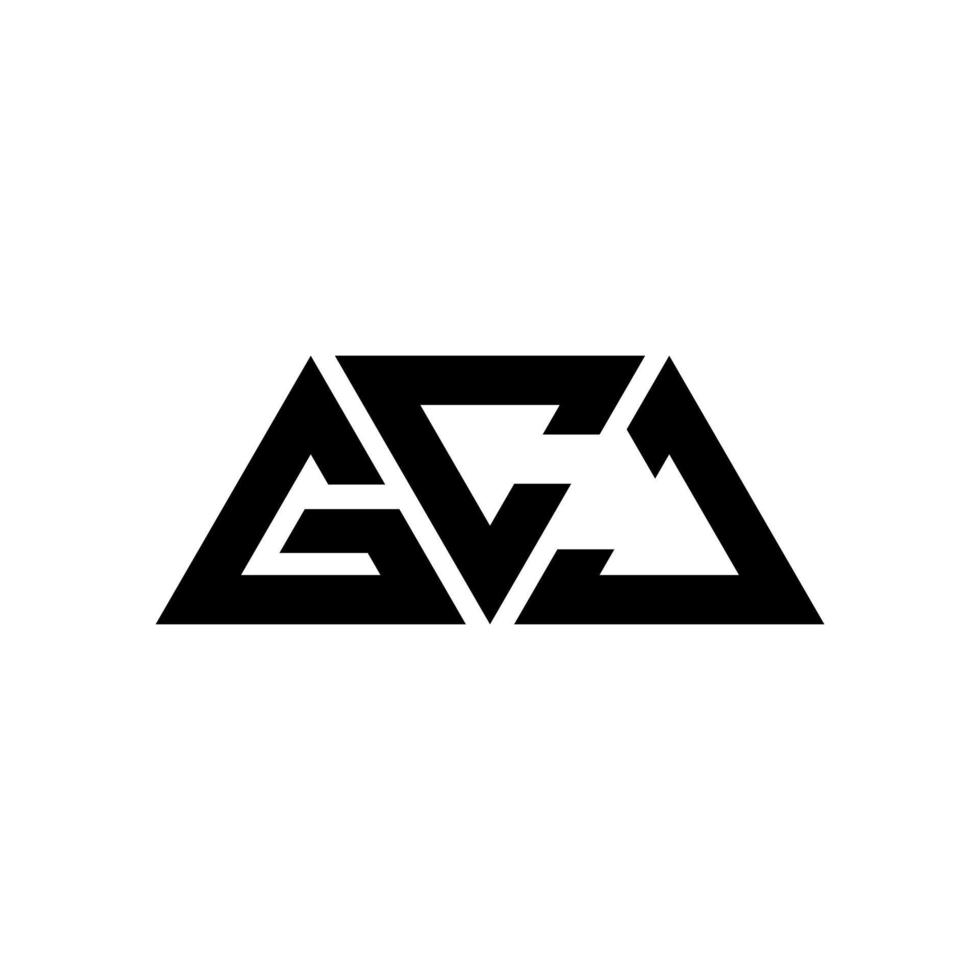 design de logotipo de letra de triângulo gcj com forma de triângulo. monograma de design de logotipo de triângulo gcj. modelo de logotipo de vetor de triângulo gcj com cor vermelha. logotipo triangular gcj logotipo simples, elegante e luxuoso. gcj