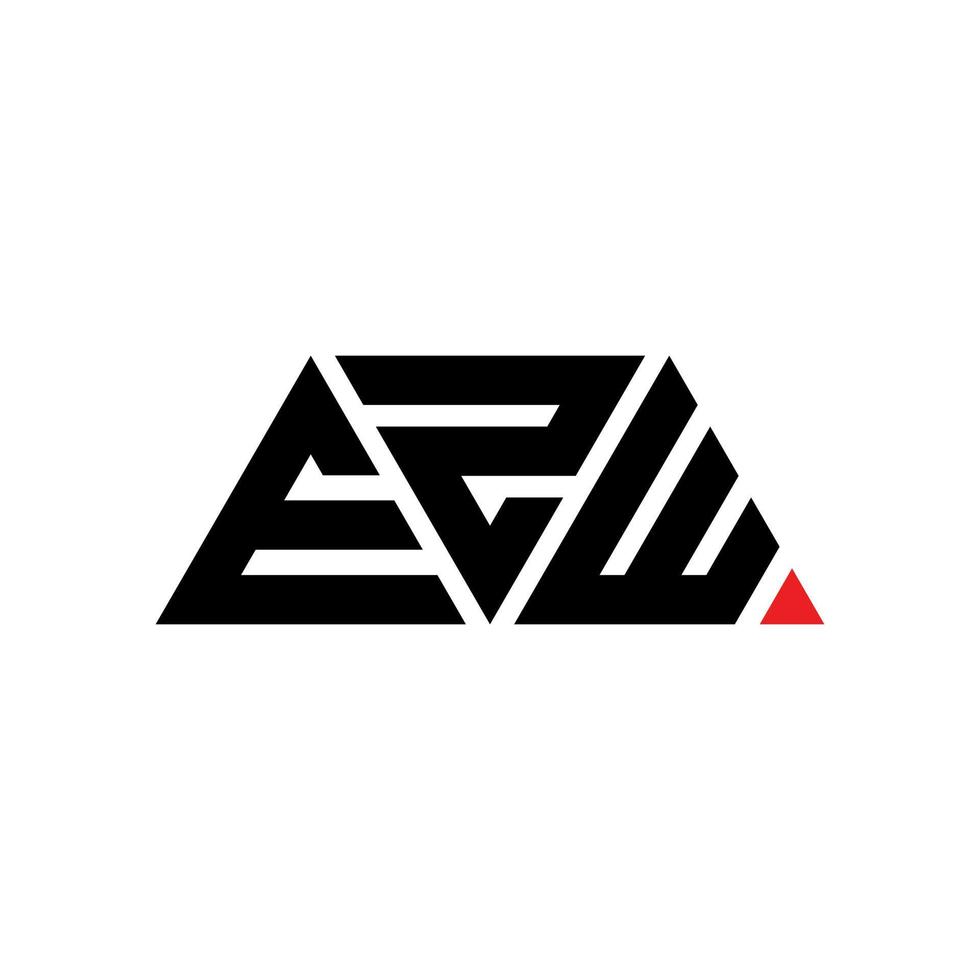 design de logotipo de letra de triângulo ezw com forma de triângulo. monograma de design de logotipo de triângulo ezw. modelo de logotipo de vetor de triângulo ezw com cor vermelha. logotipo triangular ezw logotipo simples, elegante e luxuoso. ezw