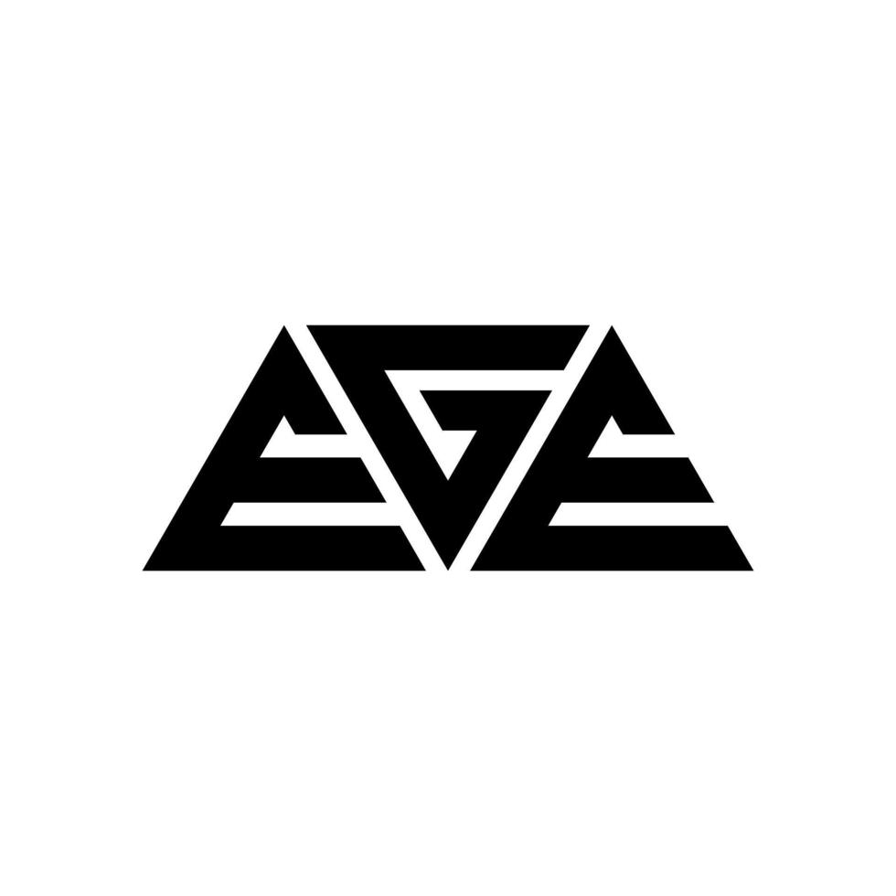 design de logotipo de carta triângulo ege com forma de triângulo. monograma de design de logotipo de triângulo ege. modelo de logotipo de vetor triângulo ege com cor vermelha. logotipo triangular ege logotipo simples, elegante e luxuoso. era