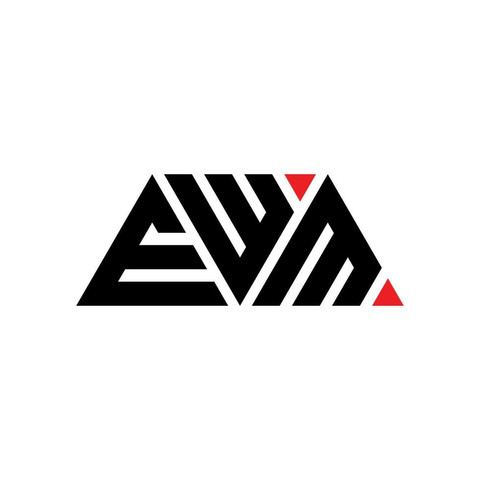 design de logotipo de letra de triângulo ewm com forma de triângulo. monograma de design de logotipo de triângulo ewm. modelo de logotipo de vetor de triângulo ewm com cor vermelha. logotipo triangular ewm logotipo simples, elegante e luxuoso. ewm