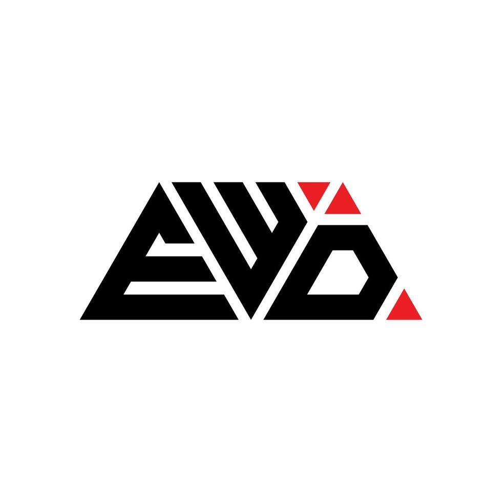 design de logotipo de letra triângulo ewd com forma de triângulo. monograma de design de logotipo de triângulo ewd. modelo de logotipo de vetor triângulo ewd com cor vermelha. logotipo triangular ewd logotipo simples, elegante e luxuoso. ewd