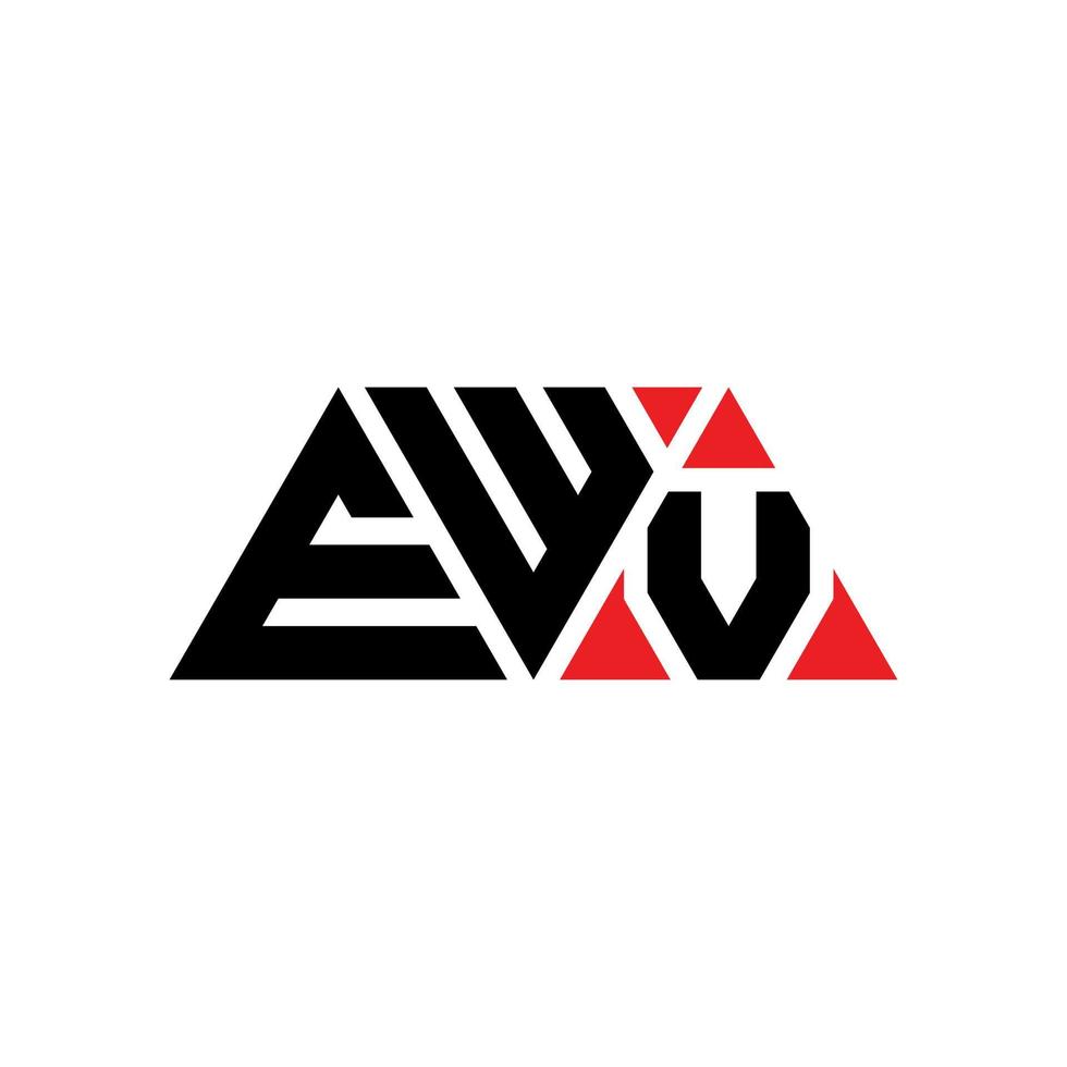 design de logotipo de letra triângulo ewv com forma de triângulo. monograma de design de logotipo de triângulo ewv. modelo de logotipo de vetor de triângulo ewv com cor vermelha. logotipo triangular ewv logotipo simples, elegante e luxuoso. ewv