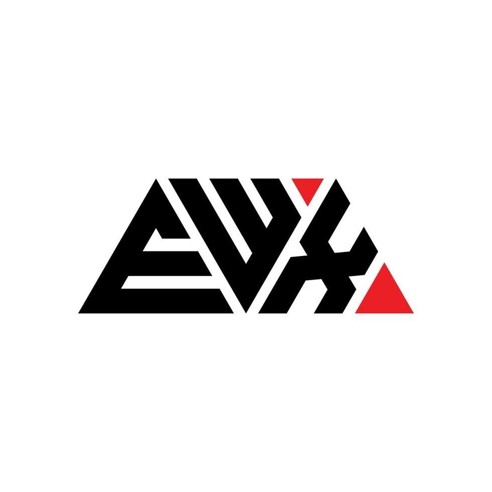 design de logotipo de letra triângulo ewx com forma de triângulo. monograma de design de logotipo de triângulo ewx. modelo de logotipo de vetor de triângulo ewx com cor vermelha. logotipo triangular ewx logotipo simples, elegante e luxuoso. ewx