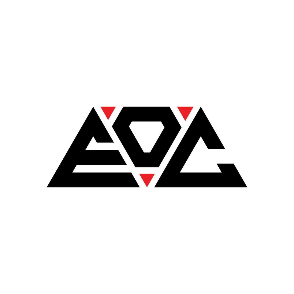 design de logotipo de letra triângulo eoc com forma de triângulo. monograma de design de logotipo de triângulo eoc. modelo de logotipo de vetor eoc triângulo com cor vermelha. logotipo triangular eoc logotipo simples, elegante e luxuoso. eoc