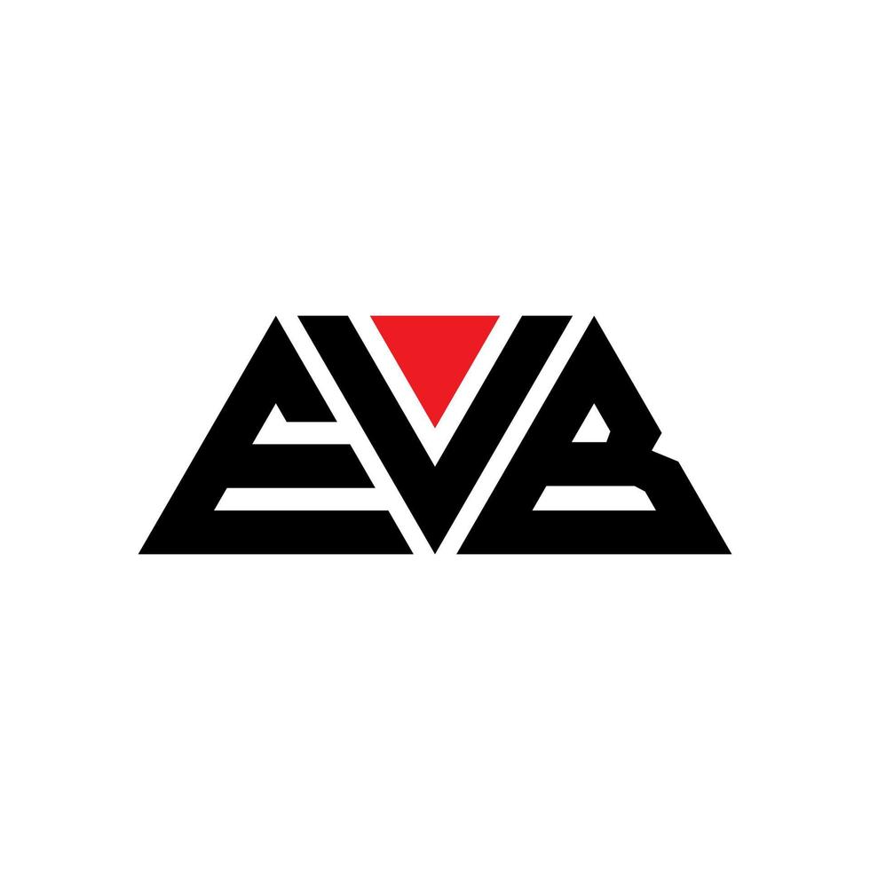 design de logotipo de letra de triângulo evb com forma de triângulo. monograma de design de logotipo de triângulo evb. modelo de logotipo de vetor de triângulo evb com cor vermelha. logotipo triangular evb logotipo simples, elegante e luxuoso. evb