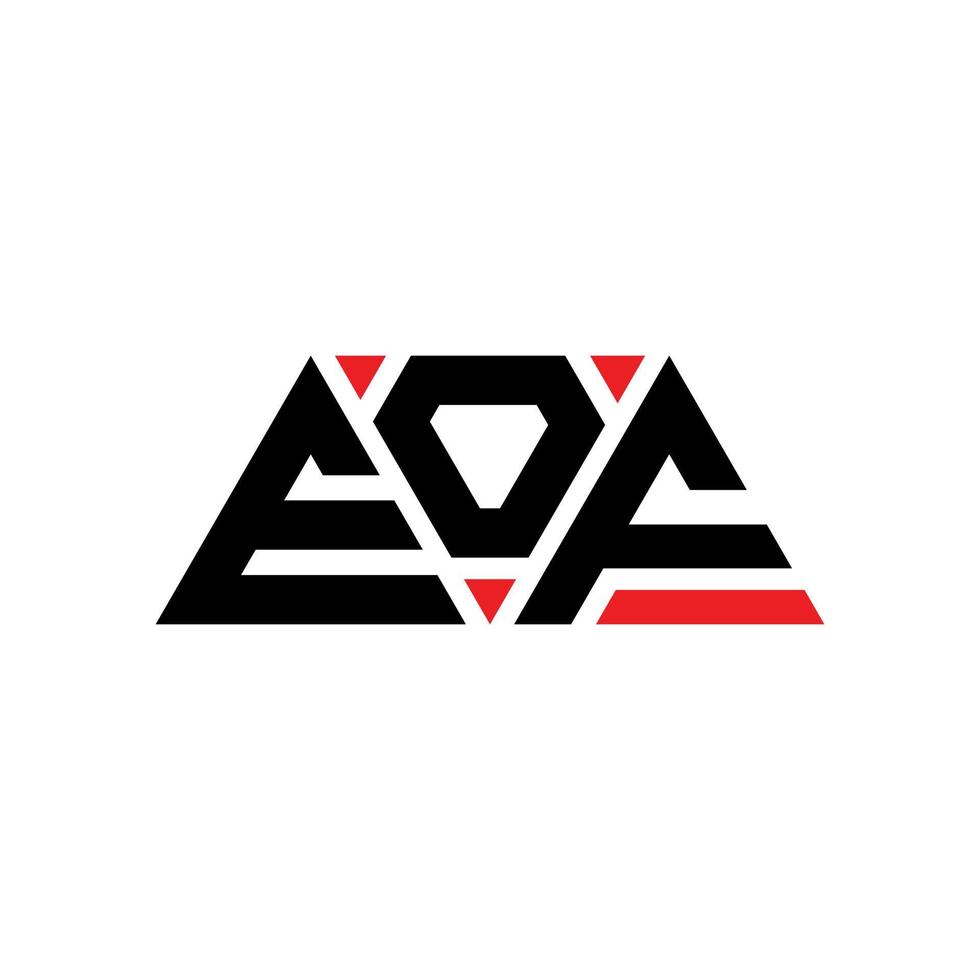 design de logotipo de letra triângulo eof com forma de triângulo. monograma de design de logotipo de triângulo eof. eof modelo de logotipo de vetor triângulo com cor vermelha. eof logotipo triangular simples, elegante e luxuoso. eof
