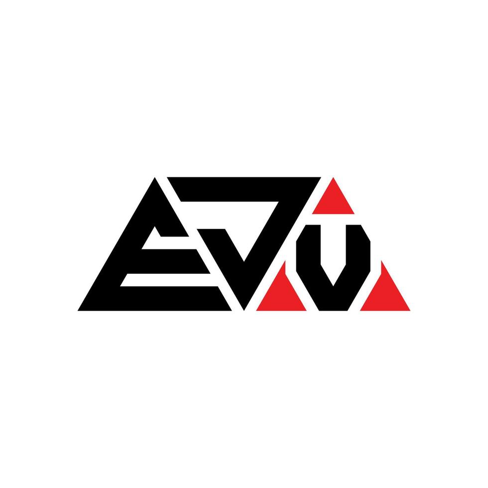 design de logotipo de letra de triângulo ejv com forma de triângulo. monograma de design de logotipo de triângulo ejv. modelo de logotipo de vetor de triângulo ejv com cor vermelha. logotipo triangular ejv logotipo simples, elegante e luxuoso. ejv
