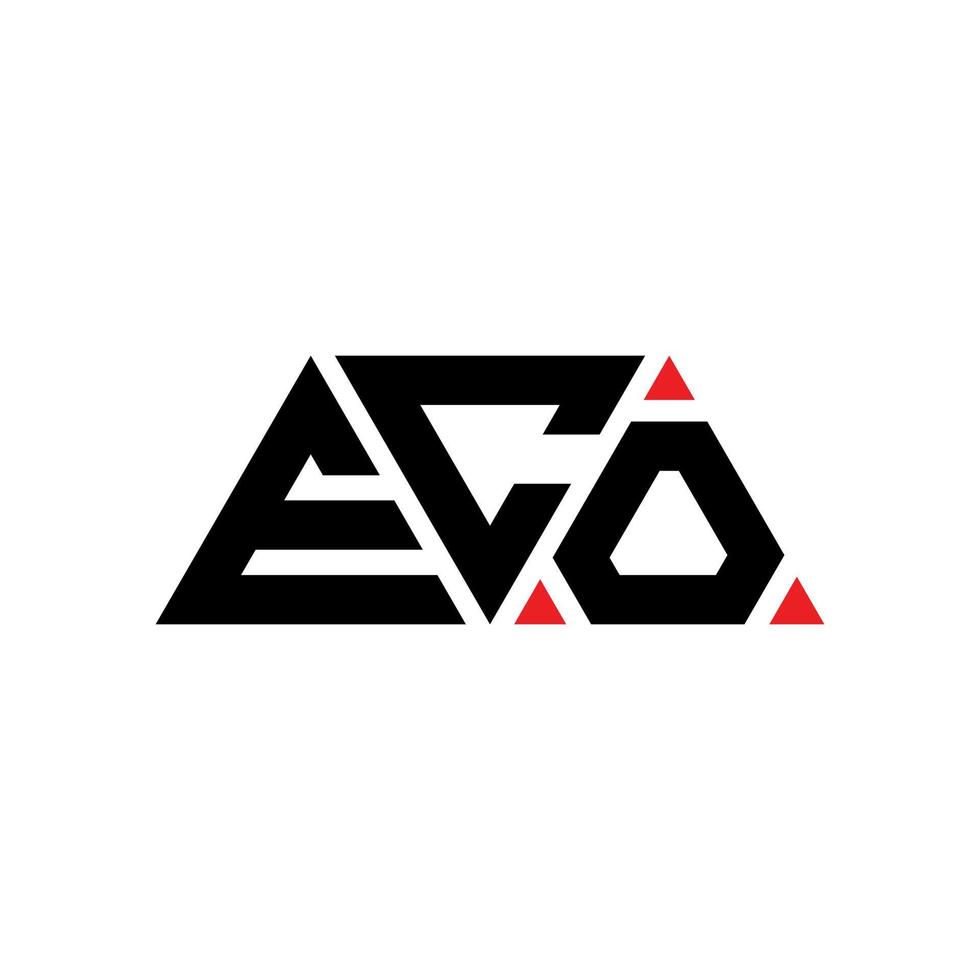 design de logotipo de letra eco triângulo com forma de triângulo. monograma de design de logotipo eco triângulo. modelo de logotipo de vetor eco triângulo com cor vermelha. logotipo eco triangular logotipo simples, elegante e luxuoso. eco
