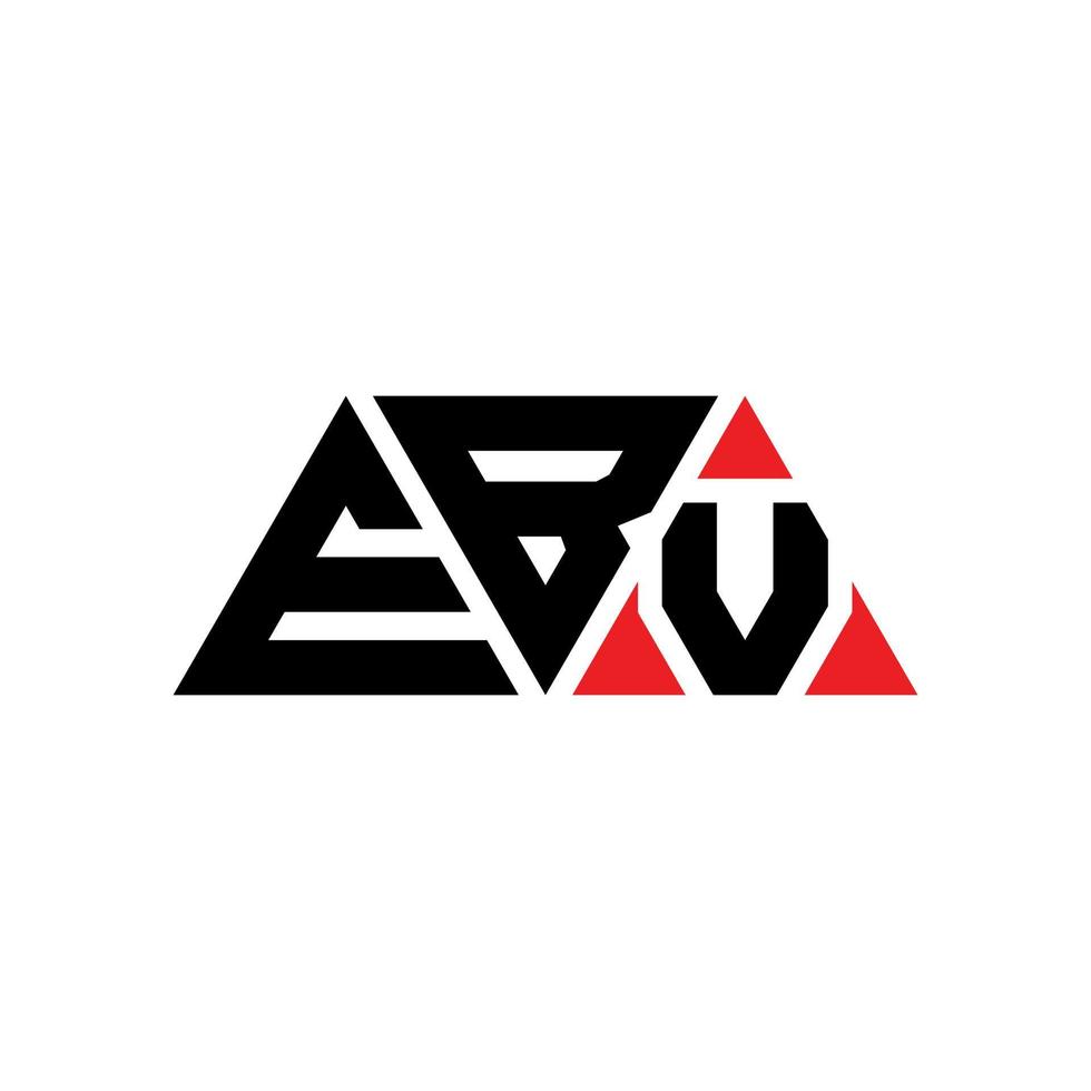 design de logotipo de letra de triângulo ebv com forma de triângulo. monograma de design de logotipo de triângulo ebv. modelo de logotipo de vetor de triângulo ebv com cor vermelha. logotipo triangular ebv logotipo simples, elegante e luxuoso. ebv