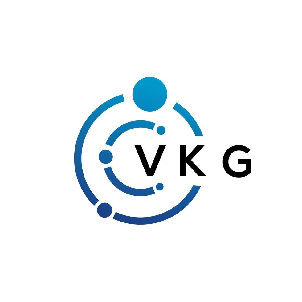 design de logotipo de tecnologia de letra vkg em fundo branco. iniciais criativas vkg carta-lo conceito de logotipo. design de letra vkg. vetor
