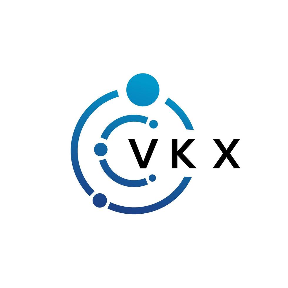 design de logotipo de tecnologia de letra vkx em fundo branco. iniciais criativas vkx carta-lo conceito de logotipo. design de letra vkx. vetor