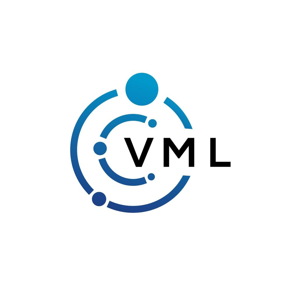 design de logotipo de tecnologia de letra vml em fundo branco. vml letras iniciais criativas conceito de logotipo. design de letra vml. vetor