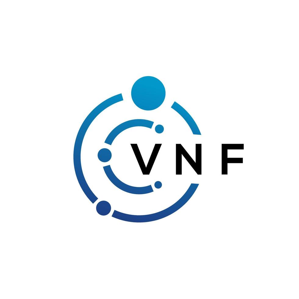 design de logotipo de tecnologia de letra vnf em fundo branco. letras de iniciais criativas vnf conceito de logotipo. design de letra vnf. vetor