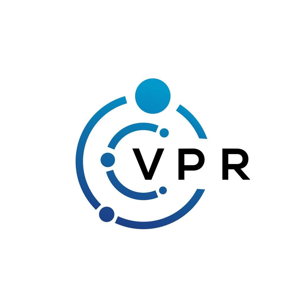 design de logotipo de tecnologia de carta vpr em fundo branco. vpr letras iniciais criativas conceito de logotipo. design de letra vpr. vetor