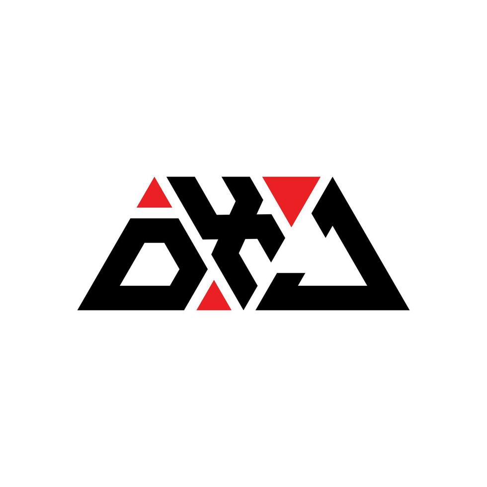design de logotipo de letra de triângulo dxj com forma de triângulo. monograma de design de logotipo de triângulo dxj. modelo de logotipo de vetor dxj triângulo com cor vermelha. logotipo triangular dxj logotipo simples, elegante e luxuoso. dxj