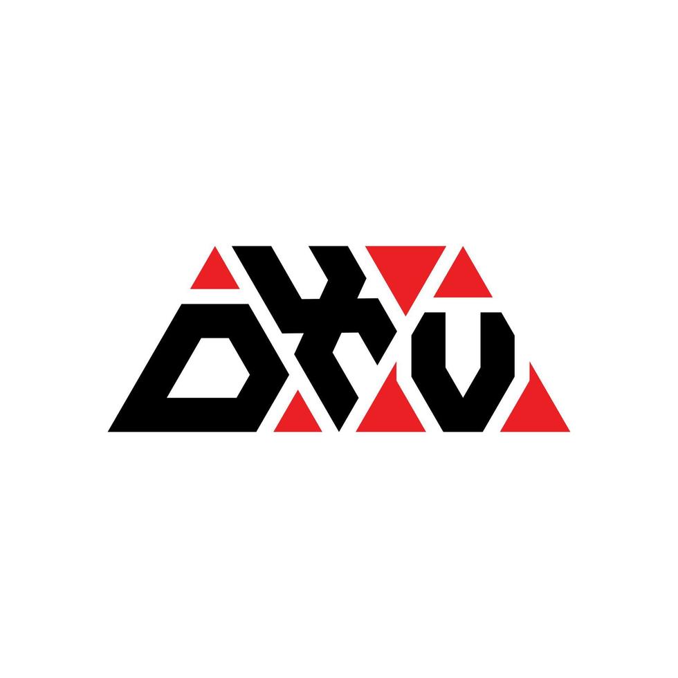 design de logotipo de letra de triângulo dxv com forma de triângulo. monograma de design de logotipo de triângulo dxv. modelo de logotipo de vetor de triângulo dxv com cor vermelha. logotipo triangular dxv logotipo simples, elegante e luxuoso. dxv