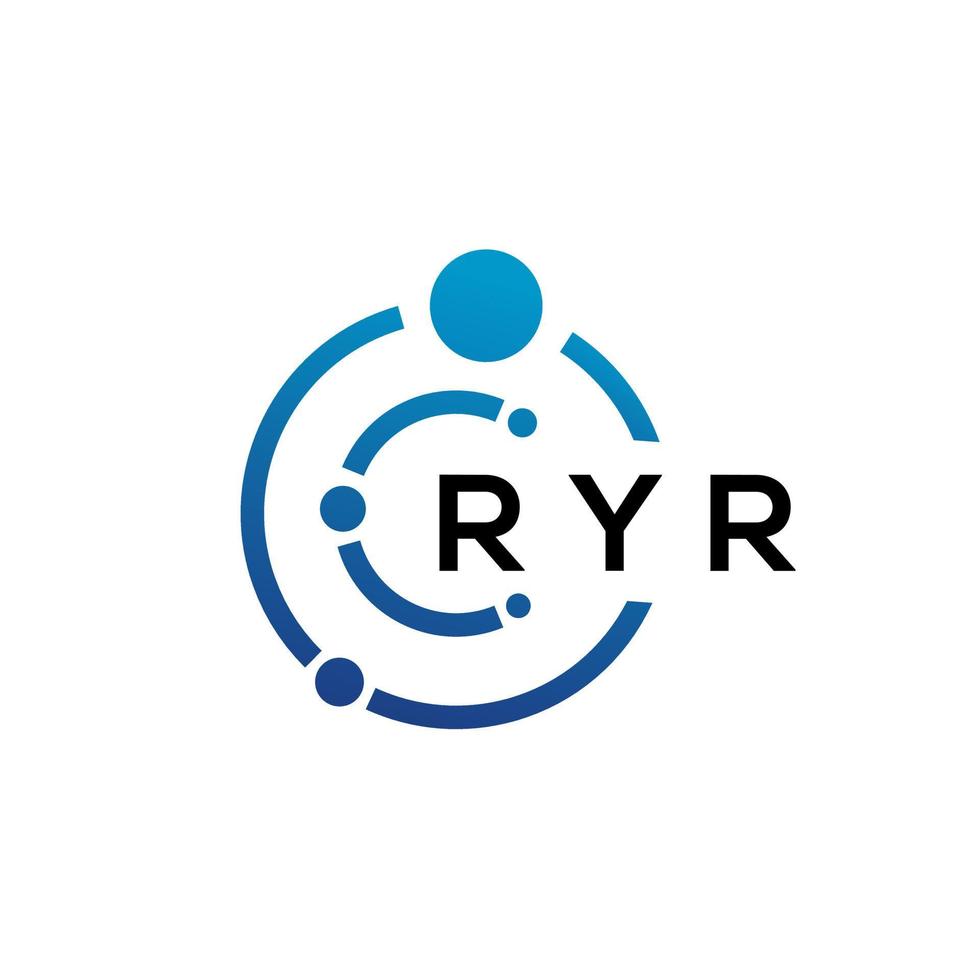 design de logotipo de tecnologia de letra ryr em fundo branco. ryr letras iniciais criativas conceito de logotipo. design de letra ryr. vetor
