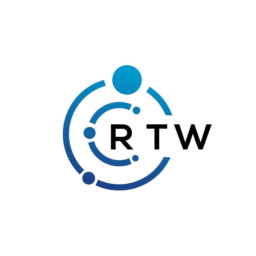 design de logotipo de tecnologia de letra rtw em fundo branco. rtw iniciais criativas carta-lo conceito de logotipo. design de letra rtw. vetor