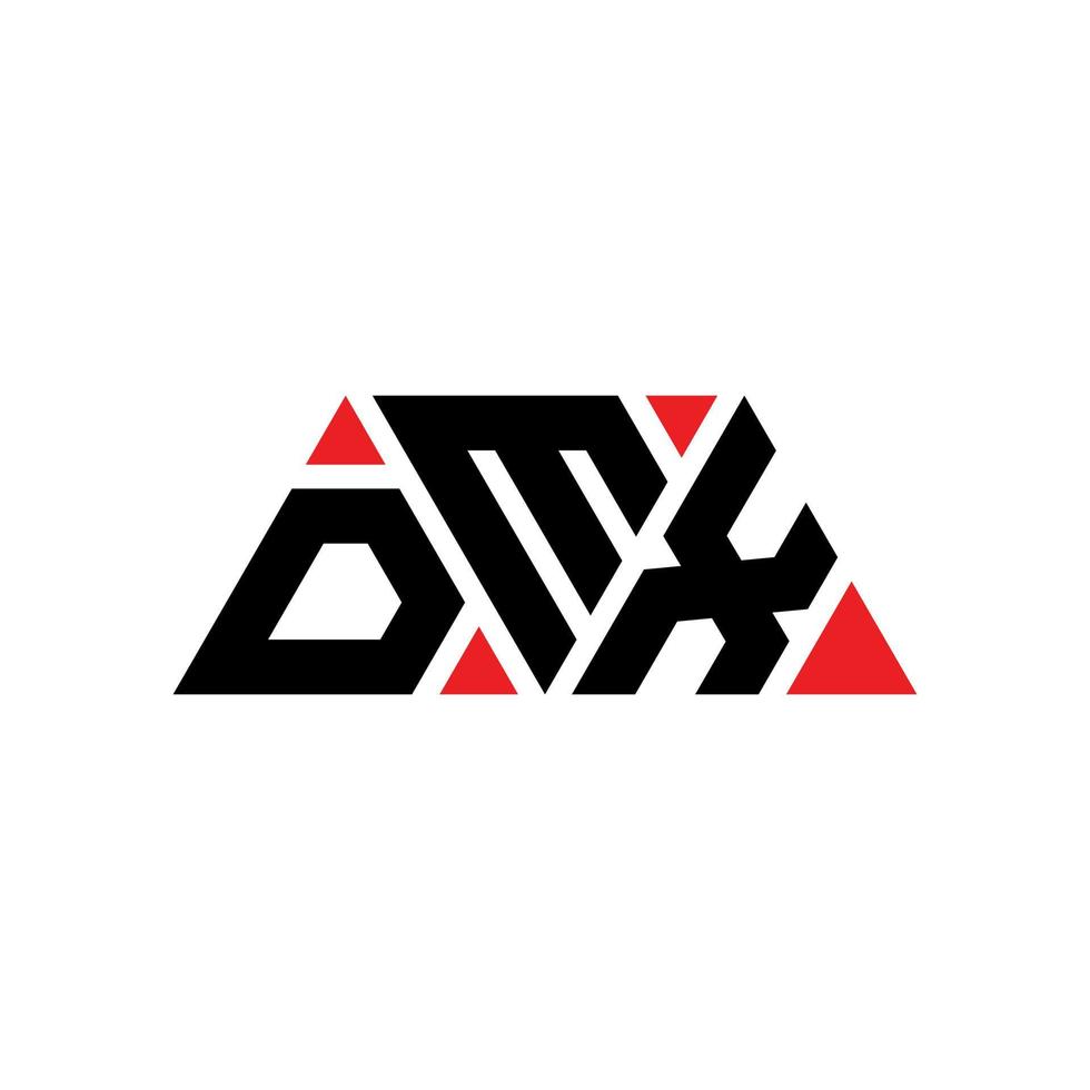 design de logotipo de letra de triângulo dmx com forma de triângulo. monograma de design de logotipo de triângulo dmx. modelo de logotipo de vetor de triângulo dmx com cor vermelha. logotipo triangular dmx logotipo simples, elegante e luxuoso. dmx